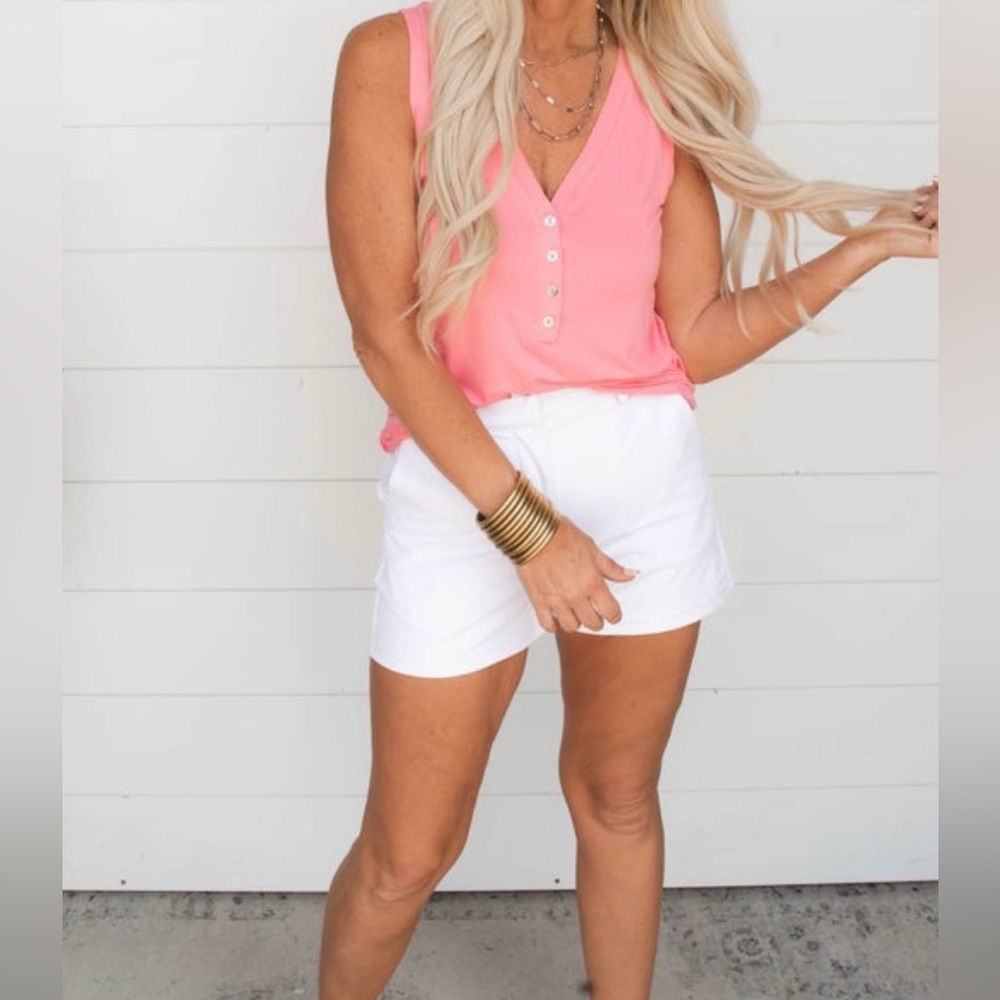 Pol Button Basic Knit Tank Top - Bubblegum Pink - image 1